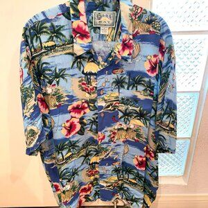 Hana Bay Island Style Hawaiian Shirt XL, 100% Rayon